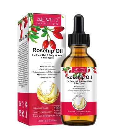 Organic Rosehip Oil for Face & Body 60ml - Anti-Aging, Wrinkles, Acne Scar | Hair Care & Guasha Massage - Buy Online on GoSupps.com