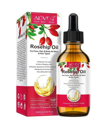 Organic Rosehip Seed Oil - Cold Pressed, Unrefined Anti-Aging Solution for Face, Hair, Nails - 2.02 Fl Oz (Pack of 1) - Buy Online on GoSupps.com