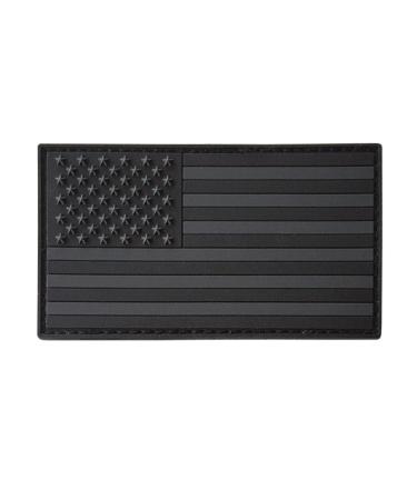 LEGEEON All Black ACU Dark Subdued USA American Flag Morale PVC Rubber Fastener Patch