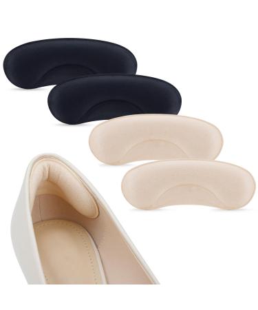 6 Pairs Heel Cushion Pads for Shoes Too Big Shoe Grips Liners Heel Protectors to Prevent Heel Pain Blisters and Rubbing Anti Slip Shoe Filler Make Shoes Fit Tighter Black&apricot
