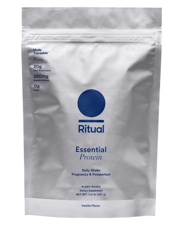 Ritual Vegan Protein Powder: Choline to Support Prenatal, Postpartum, & Lactation, 20g Organic Pea Protein from Regenerative Farms in USA, Gluten Free, Plant Based, Sugar Free, Vanilla, 1 Pound Prenatal/Postpartum