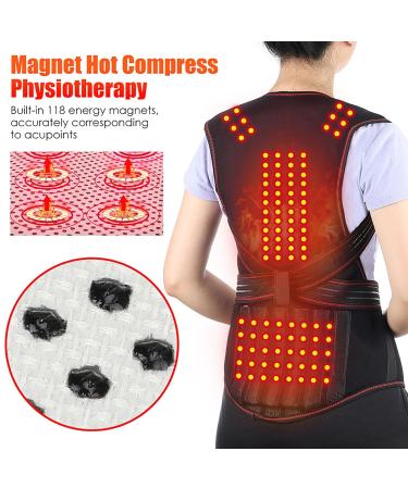 Back Brace Posture Corrector for Men & Women - Self Heating Magnetic Therapy Support Corset Vest for Upper & Lower Back Pain Relief (X-Large - Buy Online on GoSupps.com