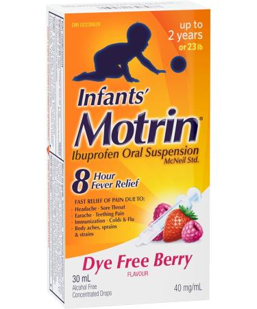 Motrin Infants' Ibuprofen Oral Suspension Concentrated Drops Dye Free Berry Flavour 40 mg/ml 30 mL - Buy Online on GoSupps.com