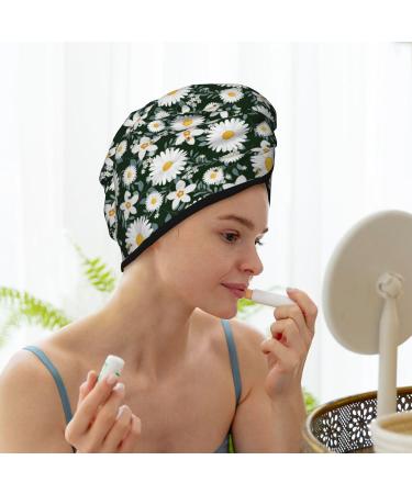 Buy White Daisies & Bee Microfiber Hair Towel - Soft Super Absorbent Quick Dry Hair Wrap for Women - Perfect for Long Curly & Thick Hair - Buy Online on GoSupps.com