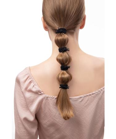 Black Braided Hair Ties - 5 Piece Set for Ultimate Hold | Classic Black Rubber Bands for Women Girls & Men - Durable & Stylish - Buy Online on GoSupps.com