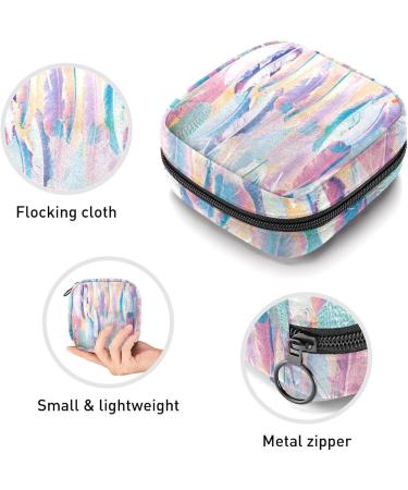 Colorful Feather Period Bag | Sanitary Napkin Storage & Travel Makeup Pouch - Buy Online on GoSupps.com