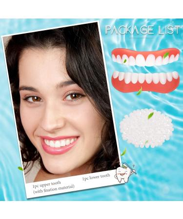 Nuanchu False Teeth Veneers Set - Temporary Dentures for Men & Women | White Dental Repair for Broken Teeth - Fits Most Sizes - Buy Online on GoSupps.com