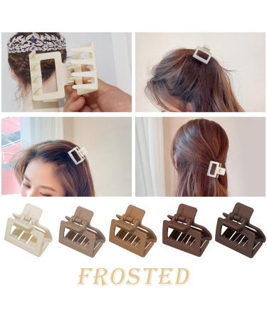 Medium Claw Hair Clips Set - 2 Matte Rectangle Small Hair Claw Clips for Thin/Medium Thick Hair - Cute Nonslip Hair Jaw Clips (Warm Color Series) - Buy Online on GoSupps.com