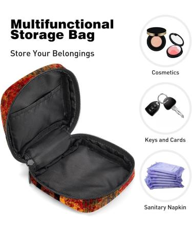 Autumn Leaves Sanitary Napkin Storage Bag - Multi-colored Portable Period Pouch for Women & Teens - Buy Online on GoSupps.com