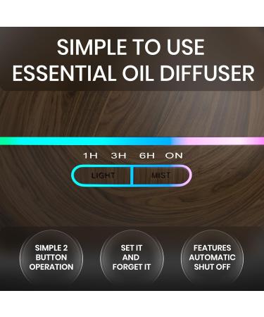 Everlasting Comfort Essential Oil Diffuser (400ml) - Aromatherapy Diffuser for Large Rooms 7 LED Colors Quiet & Auto Shut-Off - Perfect Home Scent Solution - Buy Online on GoSupps.com