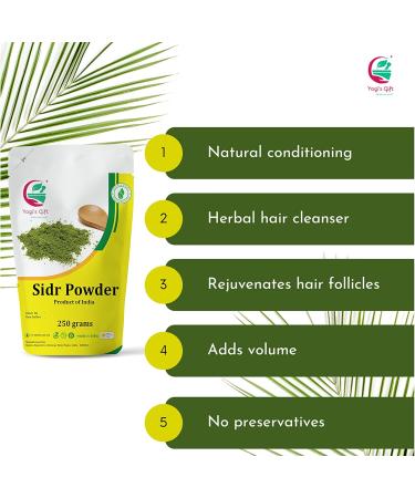 Buy 250g SIDR Powder (Ziziphus Jujuba) - Natural Herbal Hair Cleaner & Conditioner | Rejuvenates Hair Follicles | Soothes Skin | 100% Pure & Natural | Yogi s Gift  - Buy Online on GoSupps.com