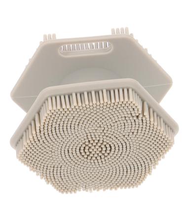POPETPOP double head silicone facial scrubber Silica gel cleansing brush Scrubber facial exfoliator face brush washbasin face wash brush cleaning brush Scrub 6.50X6.50X4.00CM Grey