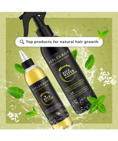 Natural Rice Water Hair Growth Spray - 100% Handmade Moisturizing Hair Oil for All Hair Types - 250ml Rice Water Infused Essential Oil - Buy Online on GoSupps.com