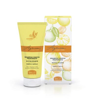 Helan Agrum e - Gentle Shower Gel and Shampoo for Body and Hair with Lime Ginseng and Sweet Almond Proteins Revitalising Action - Scented Hair & Body Wash with Citrusy Aroma - Made in Italy 200 ml