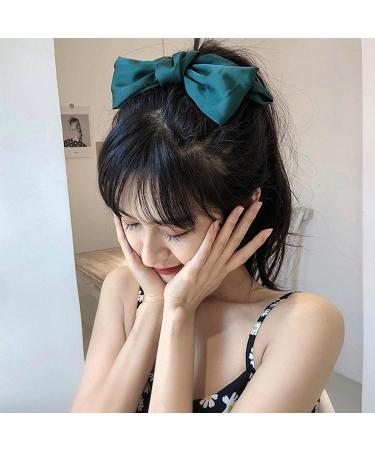 Andelaisi Vintage Bow Hair Clips Satin Bow Hair Barrettes Silk Hair Clip Barrette Retro Bowknot Hair Accessory Satin Ribbion Bowknot Clip Headpiece for Women and Girls Headdress (Green) - Buy Online on GoSupps.com