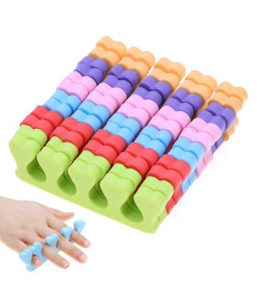 6 Pairs Toe Separators Finger Spreader Set MWOOT Soft Sponge Finger Toe Divider Spacer Cushions Nail Art Manicure Tools for Gel Polish Coating Painting Pedicure