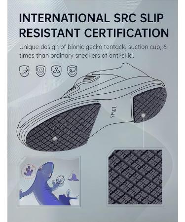 SPIEZ Men's Waterproof Non Slip SRC Certified Food Service Shoes - Black US7.5-12 - Buy Online on GoSupps.com