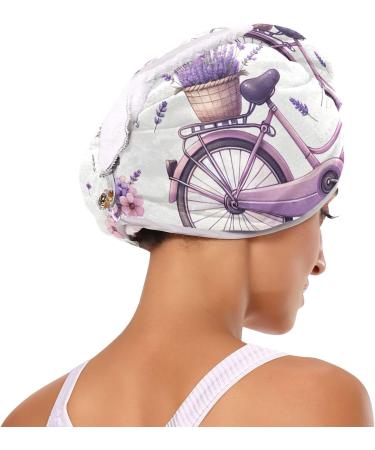 Purple Bicycle Lavender Hair Towel 2 Pack | Super Absorbent Quick Dry Hair Turbans for Women & Girls - Buy Online on GoSupps.com