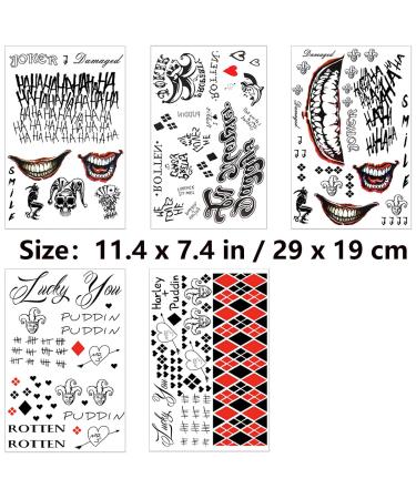 5 Large Sheets Halloween Temporary Tattoos Stickers for Makeup, Cosplay & Costumes - Party Supplies for Women, Men, Kids - Buy Online on GoSupps.com