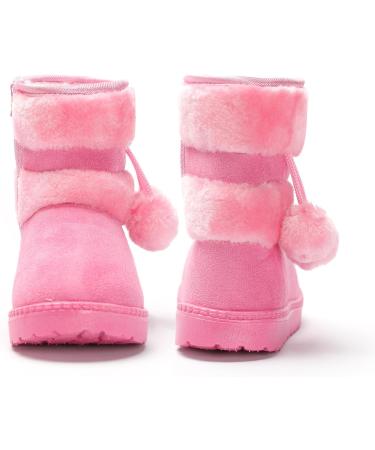 Yeeteepot Baby Girls' Winter Booties - Warm Lined Snow Boots for Kids - Anti-Slip Ankle Boots - Pink, 4.5 UK Child - Buy Online on GoSupps.com