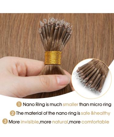 S-noilite Nano Rings Hair Extensions Real Human Hair 16 Inch Nano Tip Hair Extensions Remy Straight Human Hair Nano Beads Hair Extensions Straight for Women 50 Strands 50g(#6 Light Brown) 16 Inch Light Brown - Buy Online on GoSupps.com
