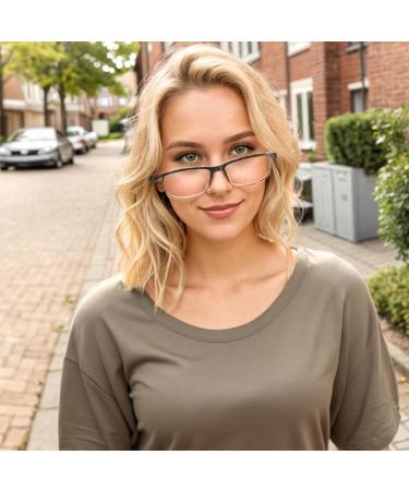 Buy 2-Pcs Magnifying Glasses | Blue Light Blocking Reading Glasses for Men & Women | 1.5x Black & Blue - Buy Online on GoSupps.com
