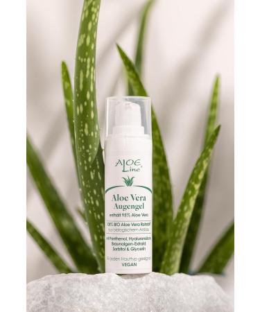 Aloe Vera Eye Gel - 95% Bio Aloe Vera Hyaluronic Acid & Panthenol - Vegan 2 Pack (60 ml) for Puffiness & Fatigue Relief - Buy Online on GoSupps.com