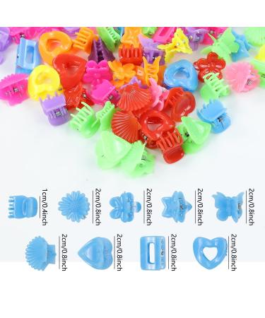 90 Pack Small Mini Plastic Hair Claw Clips for Kids Baby Girl - Flower Star Heart Butterfly Design - Jaw Barrettes Grip Clamps Pins Updo Decorative Bun Bangs Braids Twist Accessories - Thin Thick Hair - Buy Online on GoSupps.com