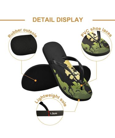 Mnsruu Halloween Pumpkin Lock Bat Tree Flip Flops | Stylish Sandals & Home Slippers for Men & Women - Perfect for Travel Spa & Bedroom - Buy Online on GoSupps.com
