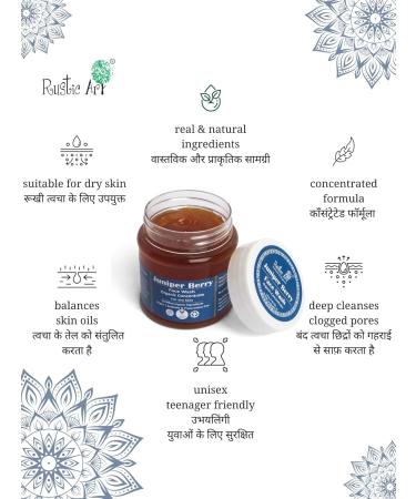 Rustic Art Juniper Berry Face Wash Concentrate | Dry Skin Hydration | Natural Orange Grapeseed | Sulfate Free | Dry Skin | 125g - Buy Online on GoSupps.com