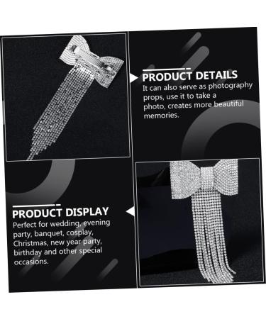 Beaupretty Wedding Tassel Hair Clip rhinestone tassel crystal bow clip rhinestone hair bow clip hair bow wedding rhinestone bow veils for brides rhinestones bang clip Crystal - Buy Online on GoSupps.com