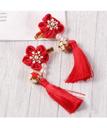 ABOOFAN 3 Pairs Bows Hair Clips Hair Clips for Bows Kids Barrettes for Hair Chinese New Year Hair Clips New Year Bobby Pin Girl Barrettes Clip Chinese Style Hairpin Candy Bag Child Tassel - Buy Online on GoSupps.com
