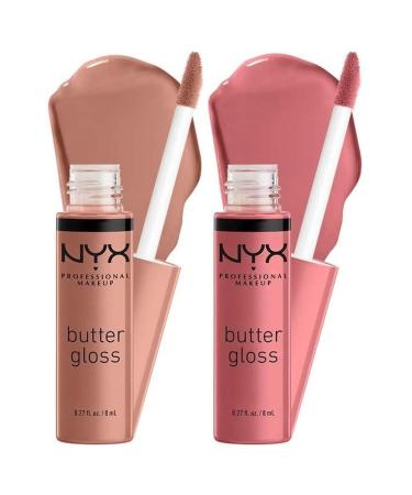NYX Professional Makeup Butter Gloss Non-Sticky Lip Gloss Madeleine & Tiramisu Duo pack 14 Madeleine + 07 Tiramisu 1 count (Pack of 2) - Buy Online on GoSupps.com
