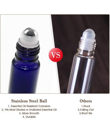 Yalbdopo Essential Oil Roller Bottles - 6Pcs 10ml Refillable Cobalt Blue Glass Roll on Bottles with Black Lids 12 Pcs Labels Dropper & Opener Included - Perfect for Fragrance Aromatherapy - Buy Online on GoSupps.com