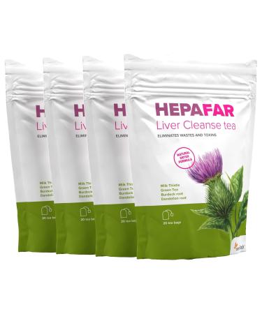 HepaFar liver detoxification tea - green tea dukes dandelion and climbing root - detoxify liver - 80 tea bags - a product of Sensilab HepaFar 80 tea bags - Buy Online on GoSupps.com