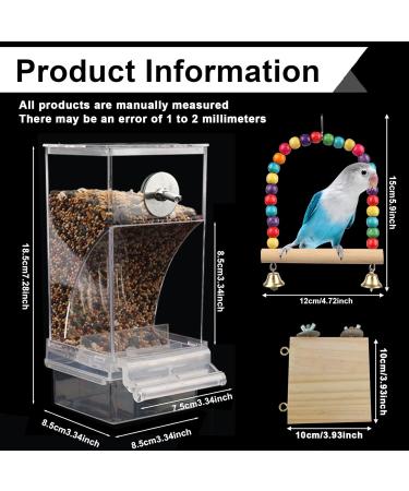 Transparent Automatic Bird Feed Dispenser | Acrylic Feeder for Budgies Nymphicus and Pionus Parrots - International Shipping Available - Buy Online on GoSupps.com