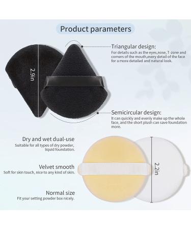 BEAKEY Latex-Free Powder Puff Set - 12 Makeup Puffs for Loose & Cosmetic Foundation (6 Black + 6 White) - Buy Online on GoSupps.com