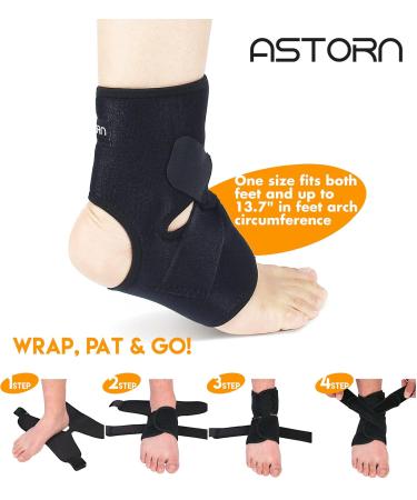 Ankle Brace & Achilles Tendon Support Sleeve - Compression Sleeve for Plantar Fasciitis & Achilles Tendonitis Relief - One Size Fits Men and Women - 1 Count - Buy Online on GoSupps.com