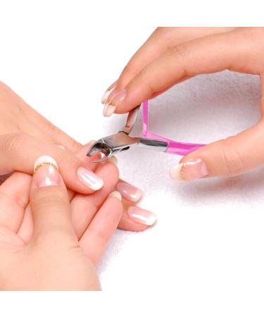 2EASY - Cuticles Nipper Precision Nail Clippers - Professional Stainless Steel Cuticle Nipper - Hand Manicure and Foot Pedicure - Ingrown Nails (Pink) - Buy Online on GoSupps.com