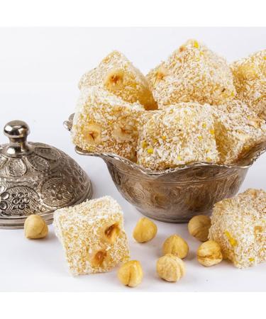 Uzungil Coconut Hazelnut Turkish Delight Elegant Gift Box Halal Vegan Lokum Fruit Flavors 13.41 oz 380g - Buy Online on GoSupps.com