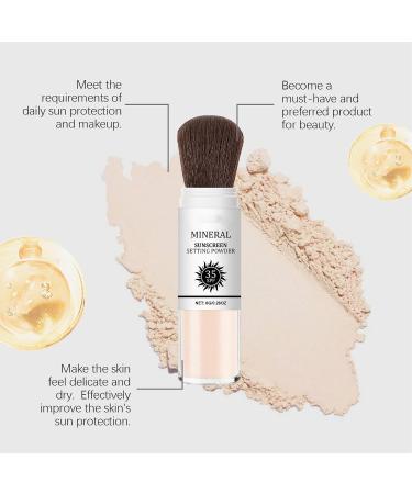  G n rique Sunscreen Setting Powder 8g Mineral Brush Face Powder Natural Makeup Finish Long-Lasting Oil Control Breathable Sunblock Women Beach Travel Use - Buy Online on GoSupps.com