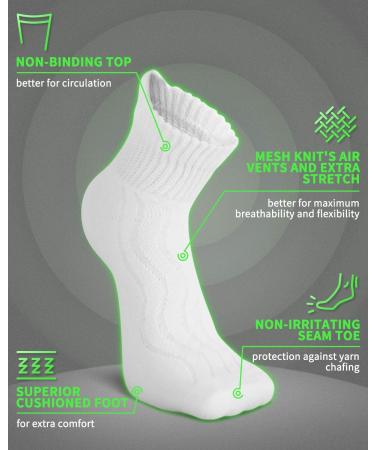LIN Diabetic Socks 12 Pack | Extra Wide Non Binding for Men & Women | Black and White 13-15 - Buy Online on GoSupps.com