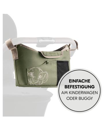 Shop Hauck Large Stroller Organizer Bag - Stylish Baby Diaper Bag with Cup Holder | Easy Access & Fastening (Simba Olive) - Buy Online on GoSupps.com
