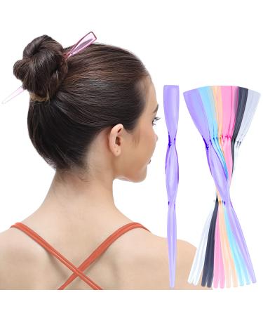 RC Roch 12 pieces hair rod stick sticks pin stick rotated long for buns women medium transparent multifolens 1 piece (12 Pack) transparent multifolitis