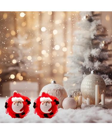 JNAWA 2Pieces Santa Shower Sponge Cartoon Cleaning Scrubber Pouf Loofahs Holiday Shower Essential Bag Fillers for Kids Full Lather Cleanse - Buy Online on GoSupps.com