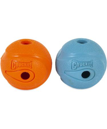 ChuckIt! The Whistler Ball Durable High Bounce Rubber Dog Ball Launcher Compatible Orange & Blue Medium 2 Pack Medium Pack of 2 - Buy Online on GoSupps.com