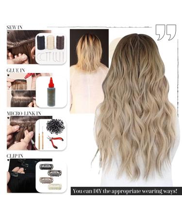 Vivien Extensions: 20 Remy Real Hair Tresses - Dark Brown Ombre & Platinum Blonde 100g #4/10 #4/14/60 - Premium Quality Hair Extensions for a Natural Look - Buy Online on GoSupps.com