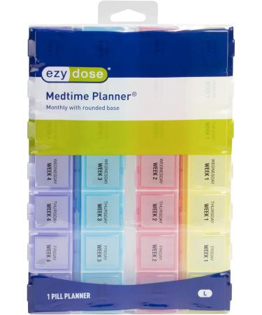 EZY DOSE Medtime 28-Day Pill Organizer | Daily & Monthly Vitamin Box | Large Compartments 3 Pack - Buy Online on GoSupps.com