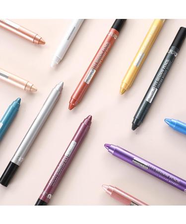 2Pcs Glitter Eyeshadow Stick Set - Long Lasting Waterproof Eye Shadow Pencil in Pearly Grey & Fog Purple - Buy Online on GoSupps.com