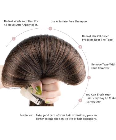 Hotlulana Dark Brown Tape Extensions - 22 Inch Real Hair 50g 20 Pieces - Invisible Skin Weft #2 - Buy Online on GoSupps.com
